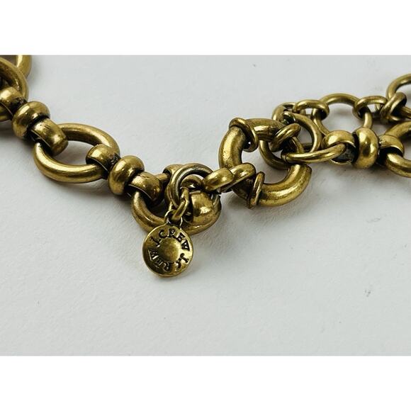 J.Crew Coin Charm Necklace Crystal Star Black Chunky Gold Heavy Rare Unique Disc - Picture 10 of 16